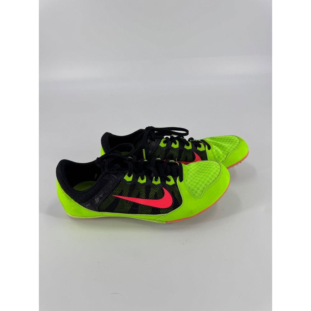 Nike Zoom Track Spikes Neon Green Pink Men Sprint Running Shoes